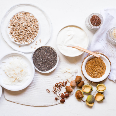 various ingredients displayed in separate bowls