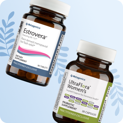 Bottles of Estrovera and UltraFlora Women's
